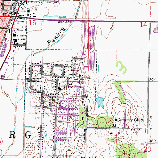 Topographic Map of Harrisburg Medical Center, IL