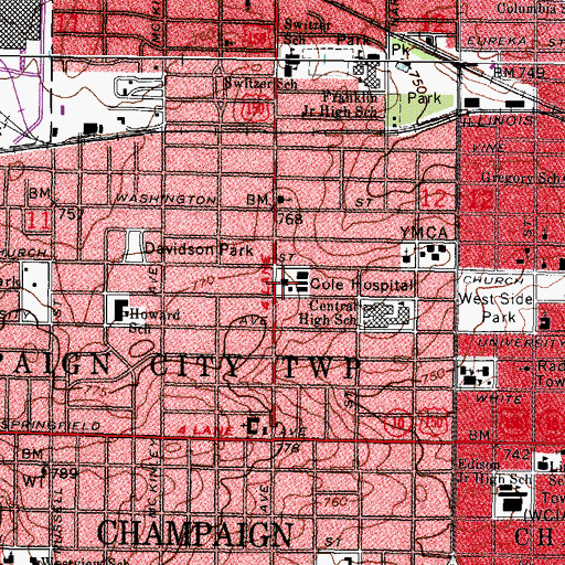 Topographic Map of The Pavilion, IL