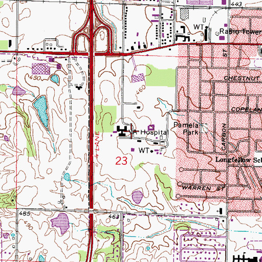 Topographic Map of Marion Veterans Affairs Medical Center, IL