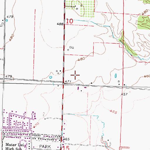 Topographic Map of Saint Joseph's Hospital, IL