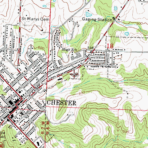 Topographic Map of Memorial Hospital, IL