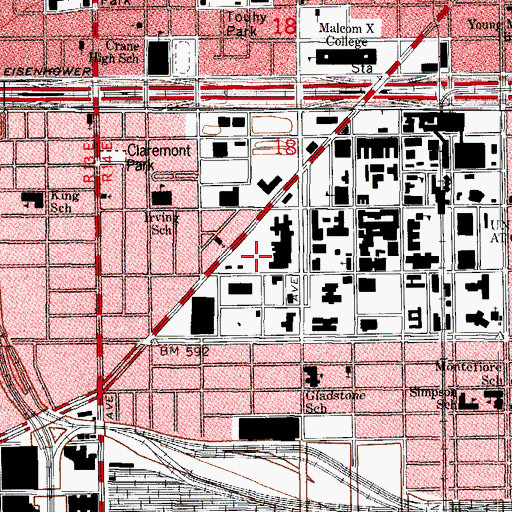 Topographic Map of Jesse Brown Veterans Administration Medical Center, IL