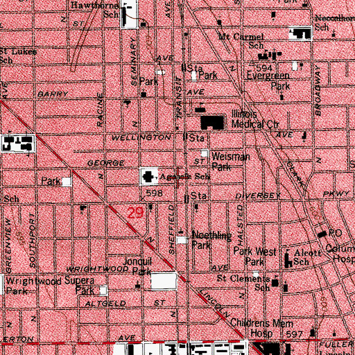 Topographic Map of Midwest Rapid Opiate Detoxification Center, IL