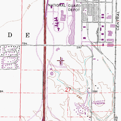 Topographic Map of Lincoln Prairie Behavioral Health Center, IL