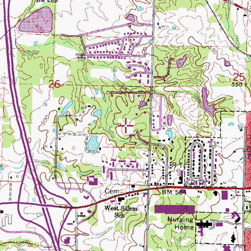 Topographic Map of Vantage Point Substance Abuse Services Center, IL