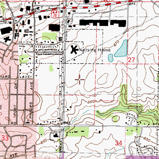 Topographic Map of Van Matre HealthSouth Rehabilitation Hospital, IL