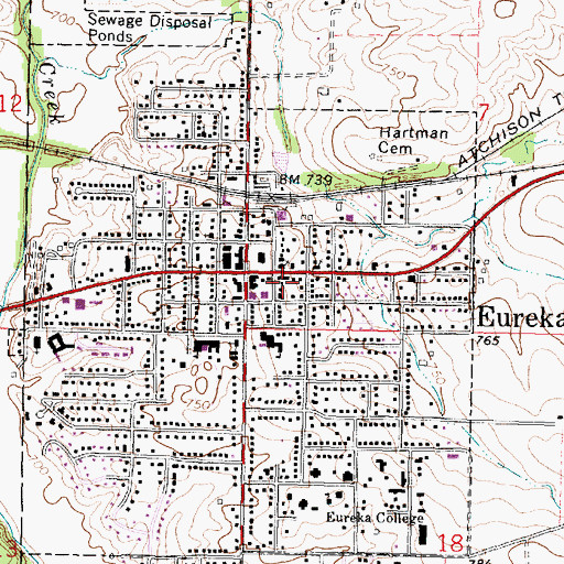 Topographic Map of Advocate Eureka Hospital, IL