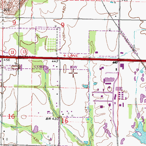 Topographic Map of Heartland Regional Medical Center, IL