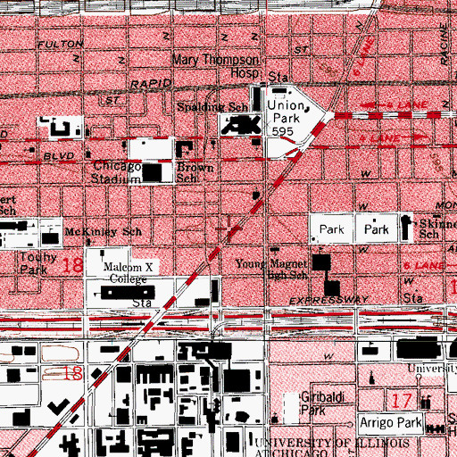 Topographic Map of Cathedral Shelter of Chicago Higgins House, IL
