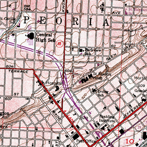 Topographic Map of Children's Hospital of Illinois, IL