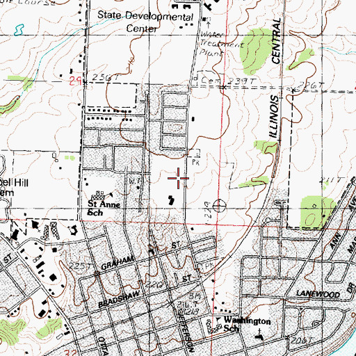Topographic Map of Mabley Developmental Center, IL