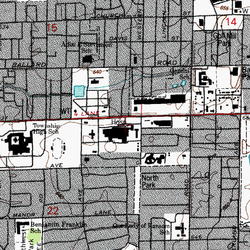 Topographic Map of Advocate Lutheran General Children's Hospital, IL