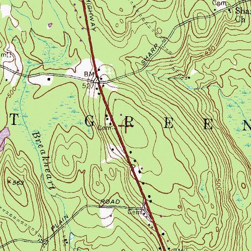 Topographic Map of Hianloland Fire Company Station 1, RI