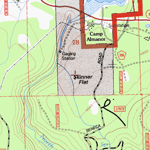 Topographic Map of Skinner Flat, CA