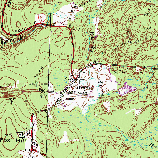 Topographic Map of Western Coventry Fire District Station 1, RI