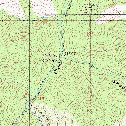 Topographic Map of Skookum Gulch, CA