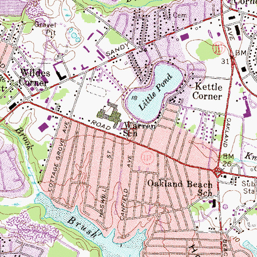 Topographic Map of Warwick Fire Department Station 3, RI