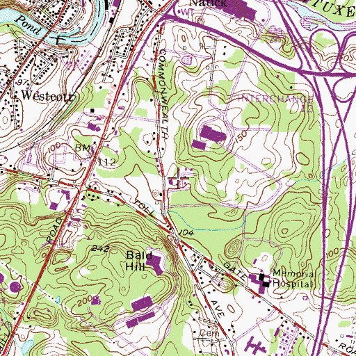 Topographic Map of Warwick Fire Department Station 9, RI
