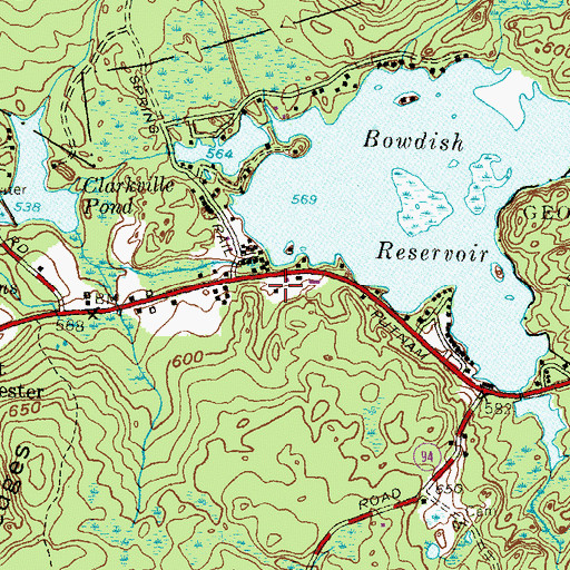 Topographic Map of West Glocester Fire Department Station 1, RI
