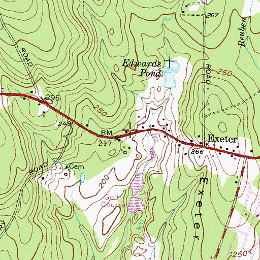 Topographic Map of Exeter Fire Department No 1 Station 1, RI