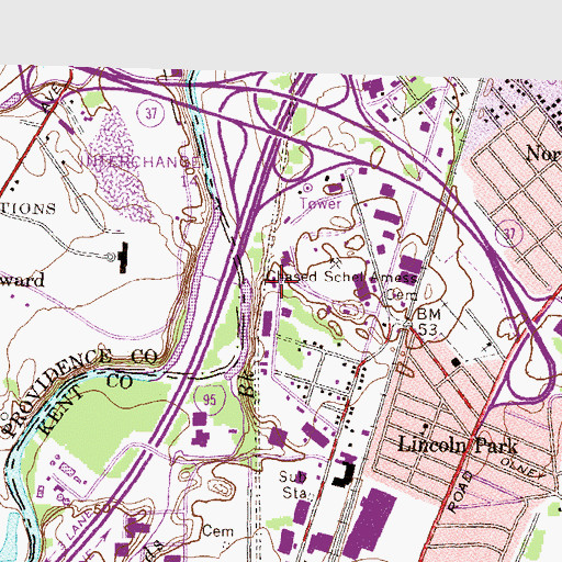 Topographic Map of Advanced Medical Transport Services, RI