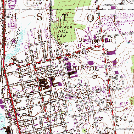 Topographic Map of Alert Ambulance Service, RI