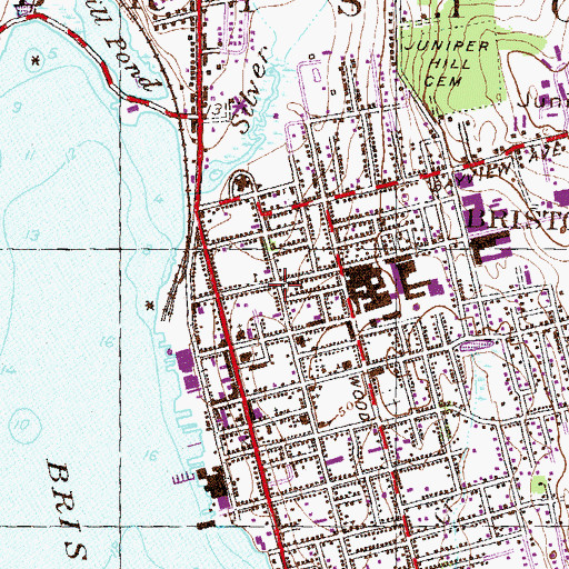 Topographic Map of Bristol Rescue Squad, RI