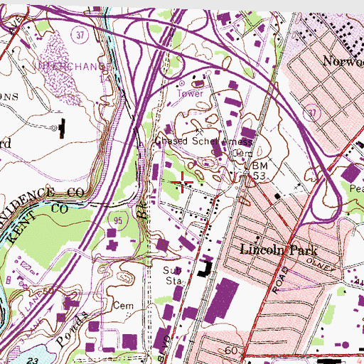 Topographic Map of Med Care Ambulance, RI