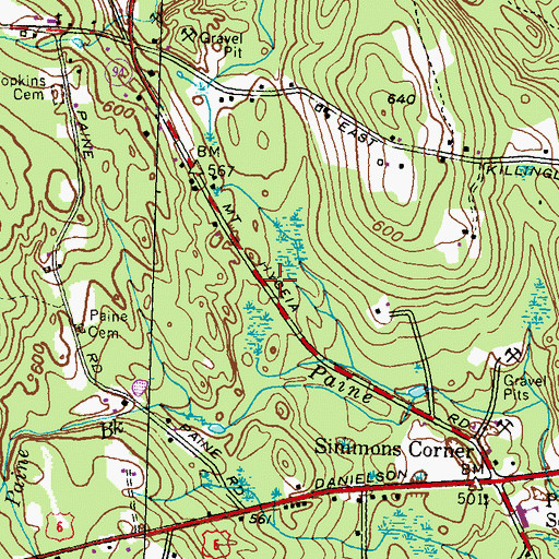 Topographic Map of Foster Ambulance Corps, RI