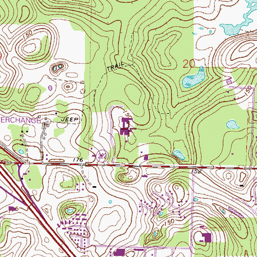 Topographic Map of University of Florida Health Shands Rehabilitation Hospital, FL