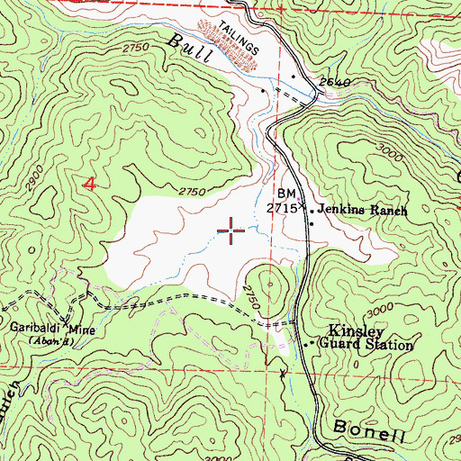 Topographic Map of Skunk Gulch, CA