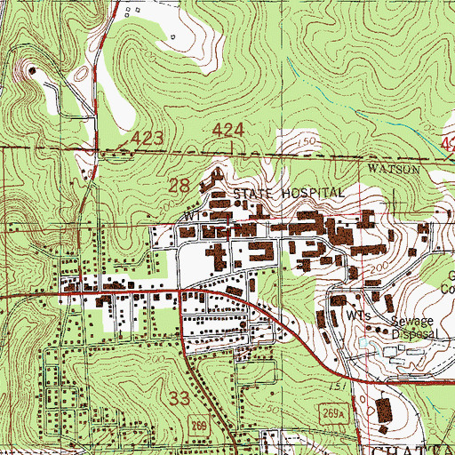 Topographic Map of Florida State Hospital, FL