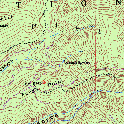 Topographic Map of Skunk Spring, CA