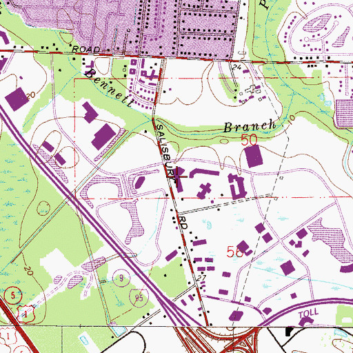 Topographic Map of Wekiva Springs Hospital, FL