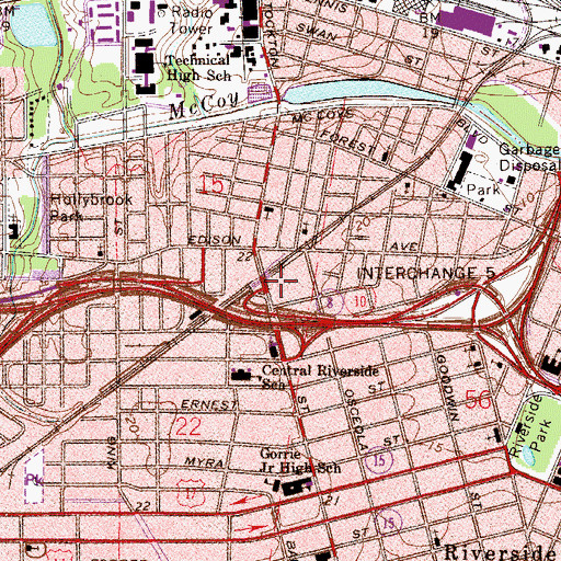 Topographic Map of Gateway Community Services Adult Detoxification Facility, FL
