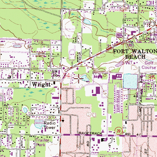 Topographic Map of Gulf Coast Treatment Center, FL