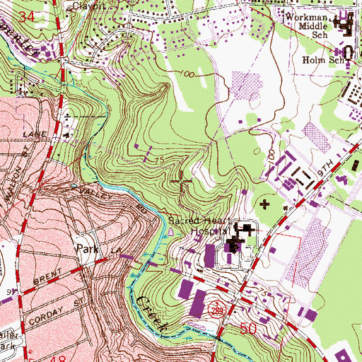 Topographic Map of Select Specialty Hospital, FL