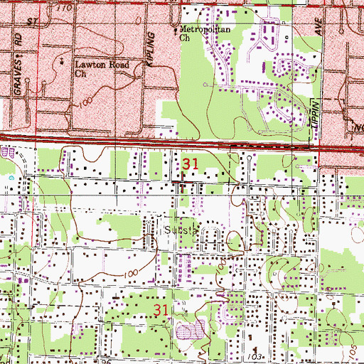Topographic Map of Lakeview Center, FL