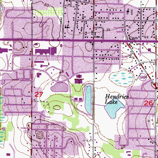 Topographic Map of Brandon Regional Hospital, FL