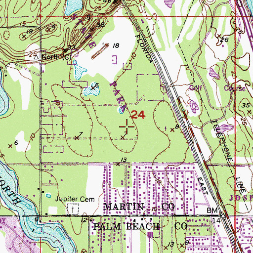 Topographic Map of SandyPines Treatment Center, FL