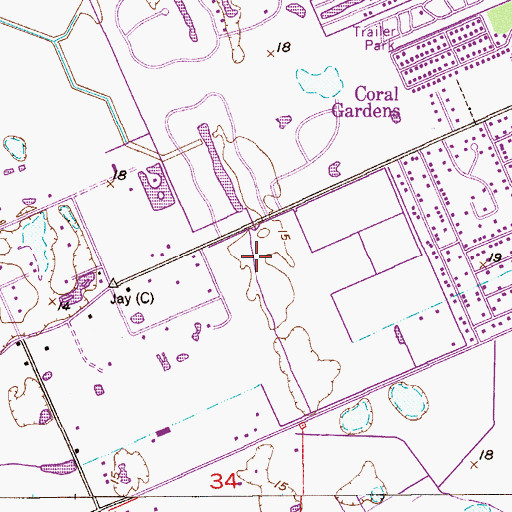 Topographic Map of Martin Hospital South, FL