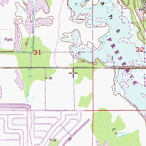 Topographic Map of Port Saint Lucie Hospital, FL