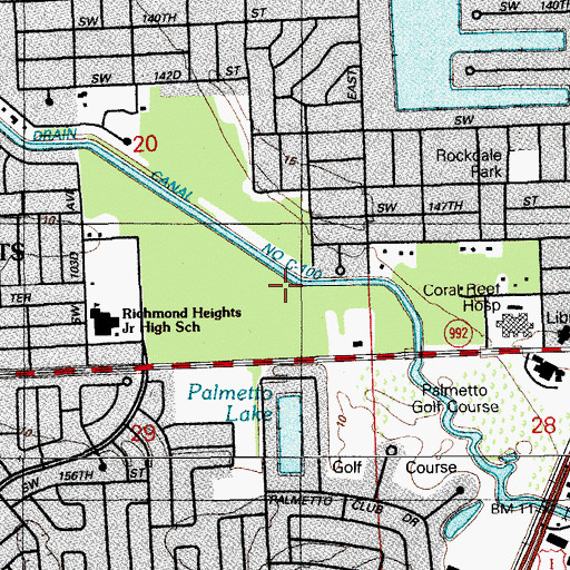 Topographic Map of Coral Reef Nursing and Rehabilitation Hospital, FL