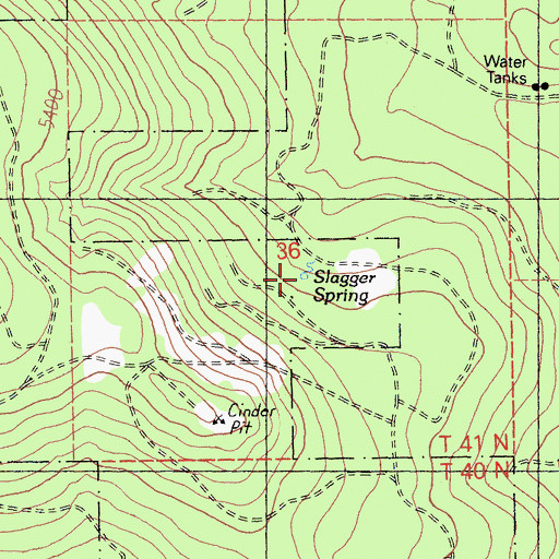 Topographic Map of Slagger Spring, CA