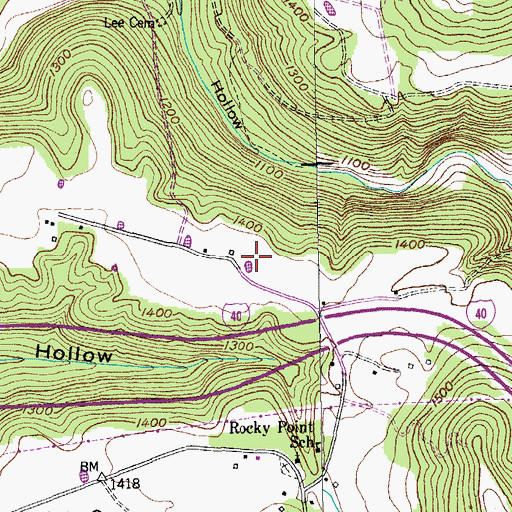 Topographic Map of Rocky Point Tree Farm, TN