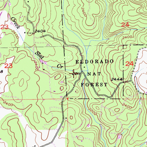 Topographic Map of Slat Creek, CA