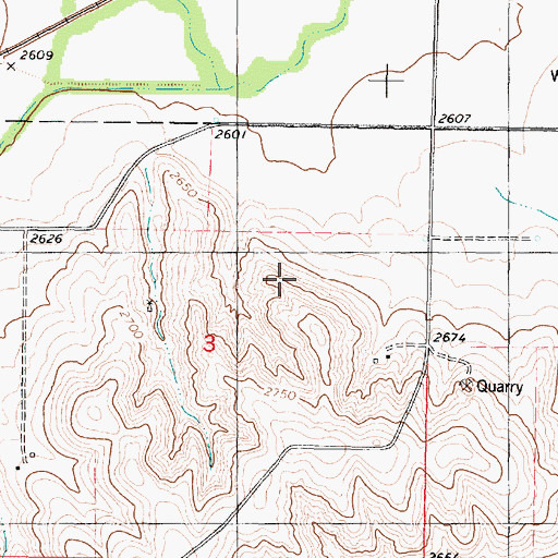 Topographic Map of Elephant Rock, KS
