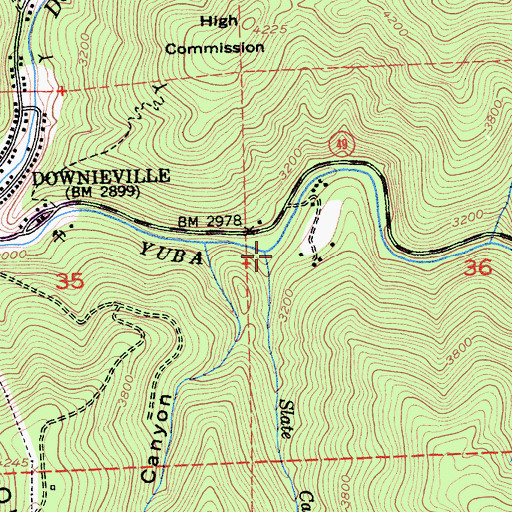 Topographic Map of Slate Castle Creek, CA
