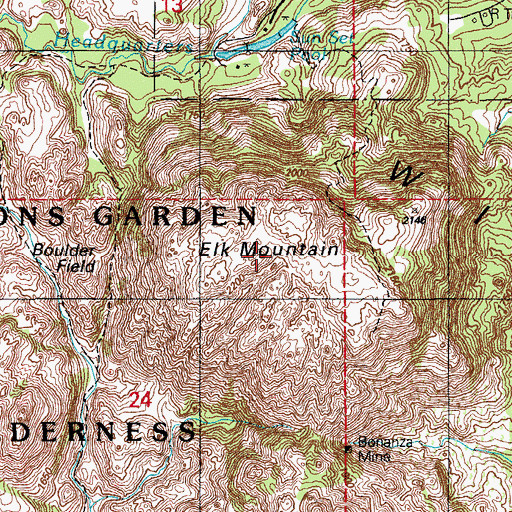 Topographic Map of Centennial Arch, OK