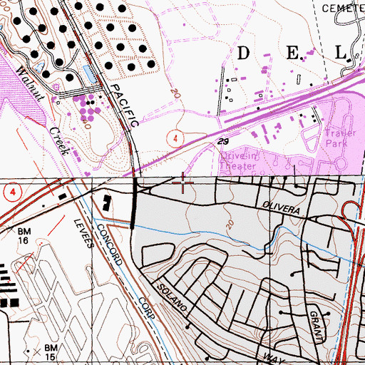 Topographic Map of Solano 2 Drive-In, CA